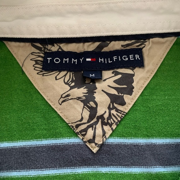 Tommy Hilfiger Green striped cotton rugby shirt - Picture 1 of 3
